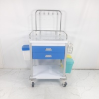 Chariot médical d'anesthésie pour salle d'opération et cliniques, chariot médical ABS avec tiroirs, bacs de rangement pour médicaments et roues