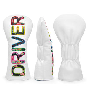 Housse de driver de golf en cuir avec motif lettre, personnalisable, très vendue - Product Image 1