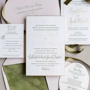 Juego Completo de Invitaciones de Boda al por Mayor, Estilo Personalizado, Color, Cartulina, Impresión Tipográfica, Grabado en Relieve para Empresas de Eventos - Product Image 2