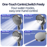 Pommeau de douche de plafond à 4 modes, purificateur intégré pour une eau plus propre, jets sans entretien à débit puissant, couverture immersive
