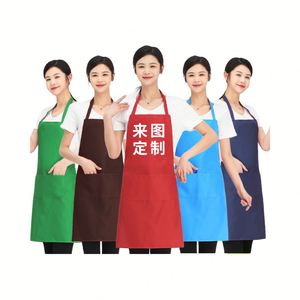 Tablier de travail unisexe tendance sans manches en polyester imperméable, broderie personnalisée, pour cuisine et protection anti-huile - Product Image 1