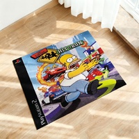 Tapis rétro pour jeux PS2, The Simpsons Hit & Run, style nostalgique PlayStation 2, pour la décoration de la man cave.