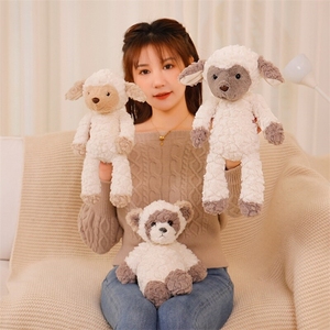 Peluche di Pecora in Tessuto Goffrato a Cartoni Animati, Orsacchiotto Imbottito, Simpatici Dinosauri Rossi e Verdi Giocattoli di Peluche - Product Image 3