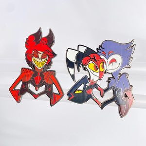 Benutzerdefinierte Neon <span class=keywords><strong>Alastor</strong></span> Kawaii Anime Hazbin Emaille-Anstecknadeln, Maßgefertigte Hotel Gold Metall Anstecknadeln, Individuell Gefertigte Emaille-Pins - Product Image 2