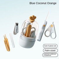 Kit de Soins des Ongles pour Enfants avec Lampe, Cure-Oreilles, Coupe-Ongles Anti-Pincement, Lime à Ongles et Ciseaux pour Bébés et Nouveau-nés