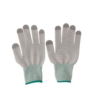 13G ESD شريط الكربون سلس محبوك قفاز العمل قبضة PVC منقط عدم الانزلاق مكافحة ساكنة قفازات للصناعة - Product Image 1