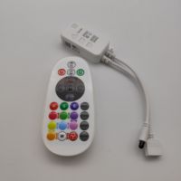Contrôleur de variateur LED intelligent WiFi Tuya 2.4G RGB/RBGW avec entrée DC12-24V 6A/canal, télécommande 20 touches, portée 15m pour bande LED