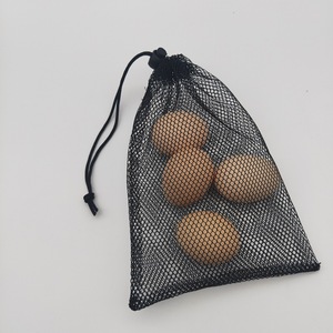 Bolsa de malla de poliéster con cordón, bolsa de almacenamiento portátil negra para deportes, viajes al aire libre, juguete, cuerda para saltar, 1 compartimento - Product Image 1