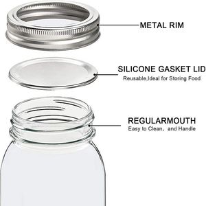 Glass <strong>Jar</strong> Supplier <strong>Wholesale</strong> Wide Mouth Glass <strong>Mason</strong> Canning <strong>Jars</strong> 4oz 8oz 16 <strong>oz</strong> <strong>32</strong> <strong>oz</strong> Glass Storage <strong>Jars</strong> with Lids for Jam Pickle - Product Image 6