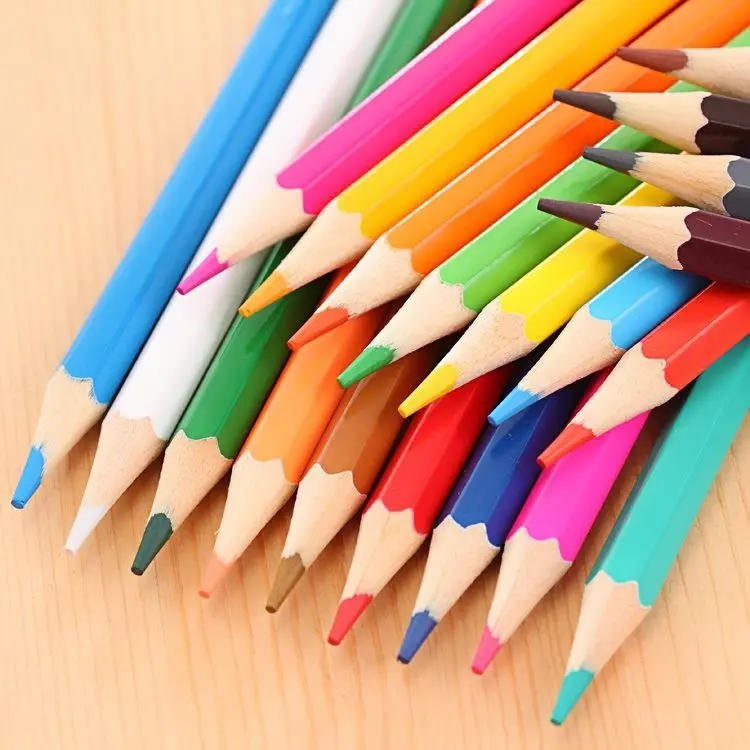 人気のプロモーション12パック色鉛筆アートアーティスト学校の学生が木鉛筆セット色鉛筆のキッズボックスを提供しています