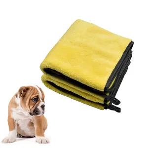 Asciugamano per cani di vendita calda asciugamano per la pulizia del bagno del cane Super assorbente asciugamano per animali domestici in microfibra con Logo ricamato personalizzato