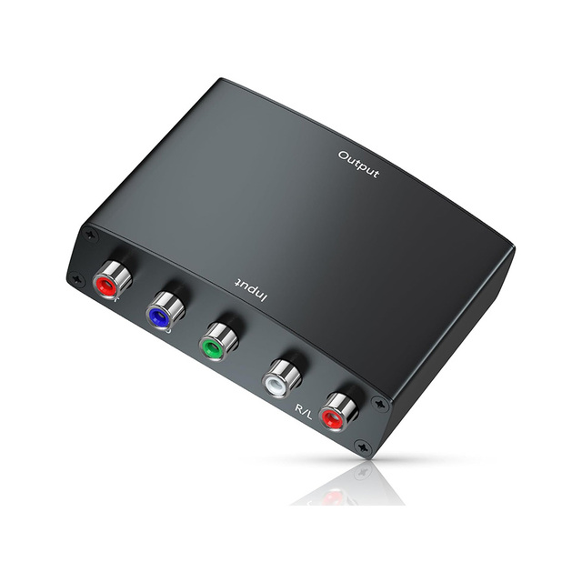 Component to HDMI Converter, 1080P YPbPr to HDMI Converter Component in HDMI Out Adapter for NGC/Wii/DVD/PS2(Not for 240P Games)