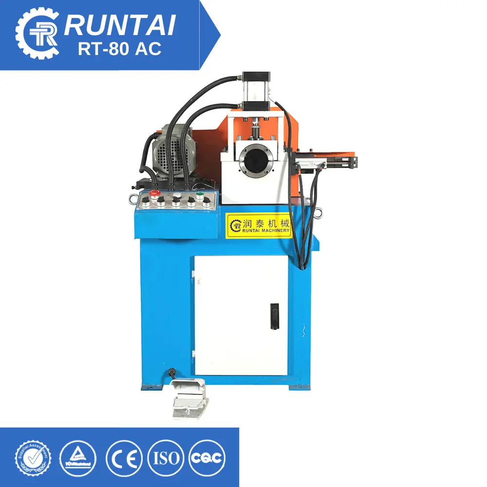 RT-80AC single head chamfering square round stainless steel plastic small round bar tube end pipe chamfering machine