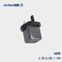 Cargador Rápido Compacto TKT de 45W Tipo-C con Enchufe UK, Bloque de Carga de Pared de un Solo Puerto, Adaptador de Corriente USB-C PD, OEM ODM