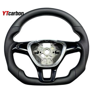 Volant de direction en cuir suédé italien personnalisé de style course, accessoires intérieurs de voiture, pièces automobiles pour Amarok Aerteon Atlas <span class=keywords><strong>Caddy</strong></span>, YTcarbon - Product Image 1