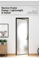 Nouvelles portes battantes en verre double face minimalistes de la série 7.0 pour salles de bain et cuisines
