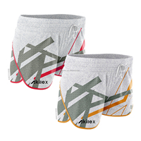 Akilex Short de jogging de haute qualité brodé à double couche pour le tennis Gym Running Workout Quick Dry Nude Feeling Taille élastique