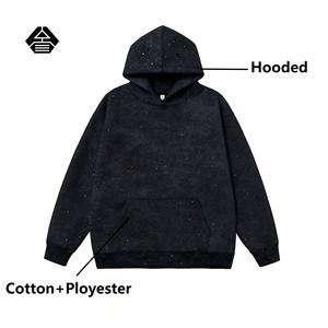 Hợp thời trang mới đến, bầu trời đầy sao đen, thời trang dạo phố nặng 420g, đồ họa tùy chỉnh Logo tùy chỉnh mùa thu & mùa đông bầu trời đầy sao - Product Image 3