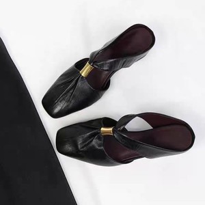 <span class=keywords><strong>Sandales</strong></span> compensées coréennes rétro plissées à plateforme intérieure et bout fermé pour femme, style mode, à enfiler, pour l'extérieur - Product Image 4