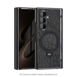 เคสโทรศัพท์แบบพับได้ หนังแท้ พร้อมที่ยึดแม่เหล็ก สำหรับ Samsung Fold 6 7 8 Flip 6 7 8 - Product Image 3