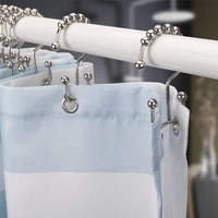 Luxe PVC métal résistant à la rouille rideau de douche crochets anneaux salle de bain cuisine Patio bureau noël maison accessoires pôles pistes