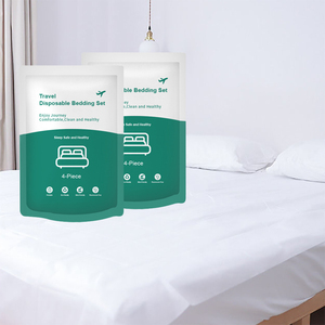 Conjunto de Lençóis Descartáveis para Hotel e Viagem, Lençóis de Cama Não Tecidos Biodegradáveis, Toalha e Fronha - Product Image 2