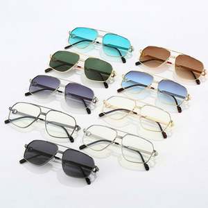 Gafas de Sol Polarizadas de Metal Retro para Mujer, Estilo Piloto con Doble Puente, para Hombre, Venta al Por Mayor, Moda 2022 - Product Image 3