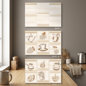 Azulejos de pared de cerámica impresos en HD blancos de cocina de restaurante 12x18in 30x45cm acabado esmaltado brillante disponible para la venta - Product Image 5