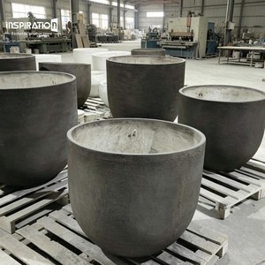 Grand Rustic Texture UHPC Planter Vintage Rural Texture Durable Atmospheric for Farmhouse Estate <strong>Country</strong> <strong>Garden</strong> - Product Image 3