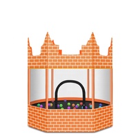 Tiansuw — Trampoline de jeux Pour enfants, terrain de jeux d'intérieur et d'extérieur, Design de château, élastique Pour saut, avec tapis
