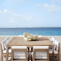 Ensemble de salle à manger d'extérieur en teck africain de luxe, 8 places, grande table de jardin et chaises, meubles de patio résistants aux intempéries pour l'Australie