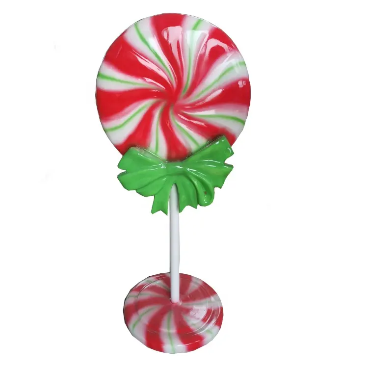 Large High Quality Lollipop Decorations for Children Commercial Outdoor Christmas Candy Style with Paint by fiberglass