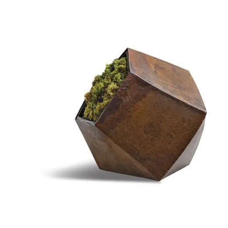 Boîte de jardin rouillée personnalisée Pot de fleur rectangulaire en métal pour l'extérieur Jardinière modulaire décorative en acier corten