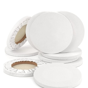Transon Textile <strong>Round</strong> Cotton-Linen Blend Stretched <strong>Canvas</strong> with Fine Texture for Oil/Acrylic/Watercolor Painting - Product Image 3