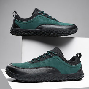 Chaussures de randonnée basses à lacets pour hommes, à bout large, style pieds nus, avec semelle extérieure en caoutchouc – Baskets décontractées d'extérieur - Product Image 1