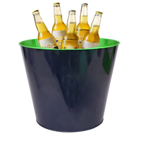 Seau à glace en métal étamé personnalisé avec poignée, refroidisseur à champagne et vin pour bar, restaurant, fête