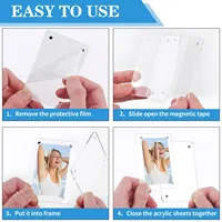Cadre photo magnétique en acrylique double face transparent pour réfrigérateur