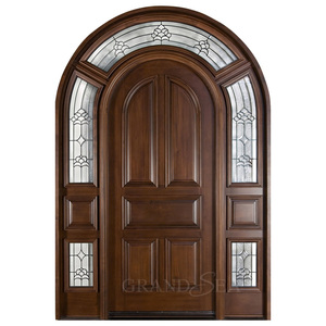 Arch Albanie Non-defrmation Entrée Sécurité Intérieur Casement <span class=keywords><strong>Porte</strong></span> en Bois Massif pour Véranda - Product Image 4