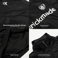 Veste coupe-vent à col montant pour homme 11KN, fermeture éclair, veste de survêtement noire, impression personnalisée, numéro, streetwear, vente en gros