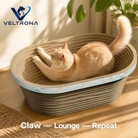 Lit de bain pour chat en carton ondulé, forme ovale, griffoir, 2 tailles 54-60cm
