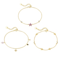 Bracelets tendance en argent sterling 925, bijoux fins à la mode, étoiles, lune, fleurs, zircon, perles, breloques, pendentifs pour femmes