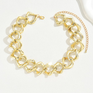 Stylish American Hip Hop Women's Clavicle Chain 18K Gold Plated Exaggerated Long <b>Necklace</b> Party Jewelry Zinc Alloy U Shaped - Product Image 4