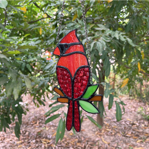 Atrapasueños de Colibrí Personalizado y Colorido, Panel de Vidrio Decorativo para Ventana, Estilo Artístico, Vidrio Teñido, Adornos Colgantes para Decoración del Hogar y Jardín - Product Image 4
