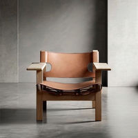 Fauteuil de loisirs nordique scandinave en bois massif, style espagnol, moderne et minimaliste, confortable et moelleux, pour la maison, le bureau ou le salon