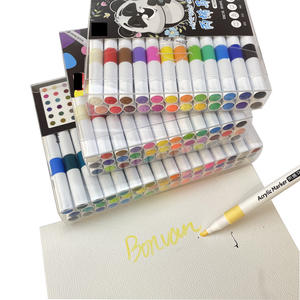 Bulk Set Factory Wholesale Custom Logo Packaging New Stone Fabric Wood Ceramic Painting Graffiti <b>Acrylic</b> Paint Markers - Product Image 4