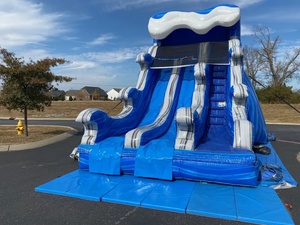 <span class=keywords><strong>Scivolo</strong></span> Gonfiabile Blu a Doppia Corsia da 20 Piedi con Piscina e Area Splash per Parchi e Feste per Bambini - Product Image 5