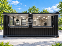 Restaurant modulaire préfabriqué en conteneur de 20 pieds à un étage, café portable, kiosque commercial extérieur éphémère