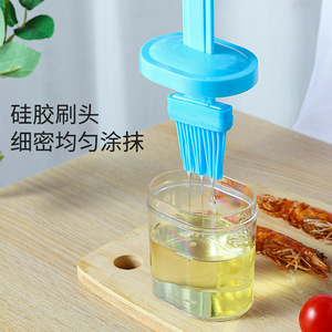 Silicone Oil <b>Brush</b> With Bottle Small Oil Dispenser Basting <b>Brush</b> For Baking BBQ Tools Durable High Temperature Resistant - Product Image 3