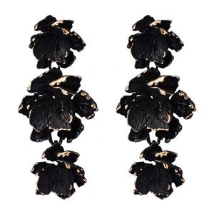 New Alloy Floral Flower Drop <b>Earrings</b> with Geometric Pattern Female Street Accessories in Cool INS Style Baked Paint Design - Product Image 5