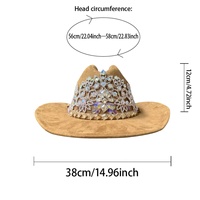 Chapeaux de cowboy en daim camel personnalisés en gros avec strass pour femmes, parfaits pour les festivals de musique country et les fêtes